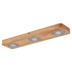 Lindby LED-Deckenleuchte Mikari, 48 cm, Holz, schwenkbar
