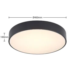Lindby LED-Deckenleuchte Milada, schwarz, CCT, Fernbedienung
