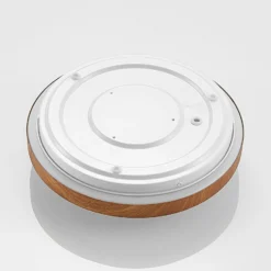 Lindby LED-Deckenleuchte Mynte, Ø30cm, Holzoptik, Kunststoff