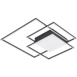 Lindby LED-Deckenleuchte Nelinka, 60 cm, schwarz, Aluminium