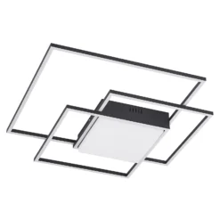 Lindby LED-Deckenleuchte Nelinka, 60 cm, schwarz, Aluminium