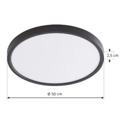 Lindby LED-Deckenleuchte Pravin, Ø 50 cm, 3.000 K, schwarz
