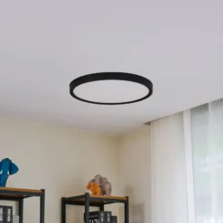 Lindby LED-Deckenleuchte Pravin, Ø 50 cm, 3.000 K, schwarz