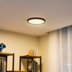 Lindby LED-Deckenleuchte Pravin, Ø 30 cm, 3.000 K, schwarz
