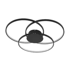Lindby LED-Deckenleuchte Riley, schwarz, 3.000 K, dimmbar