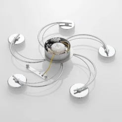 Lindby LED-Deckenleuchte Rouven, Spiralform, 6-flg., grau