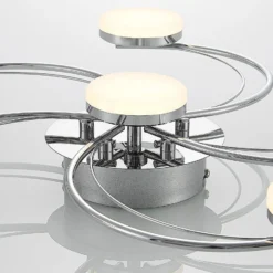 Lindby LED-Deckenleuchte Rouven, Spiralform, 6-flg., grau