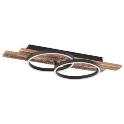 Lindby LED-Deckenleuchte Sentoa, Holz, 75 cm lang, 3.000 K