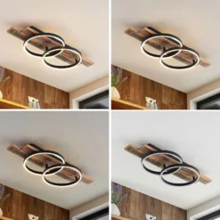 Lindby LED-Deckenleuchte Sentoa, Holz, 75 cm lang, 3.000 K