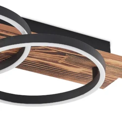 Lindby LED-Deckenleuchte Sentoa, Holz, 75 cm lang, 3.000 K