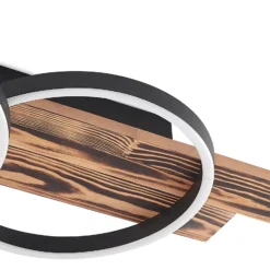 Lindby LED-Deckenleuchte Sentoa, Holz, 100 cm lang, 3.000 K