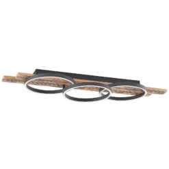 Lindby LED-Deckenleuchte Sentoa, Holz, 100 cm lang, 3.000 K
