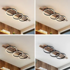 Lindby LED-Deckenleuchte Sentoa, Holz, 100 cm lang, 3.000 K