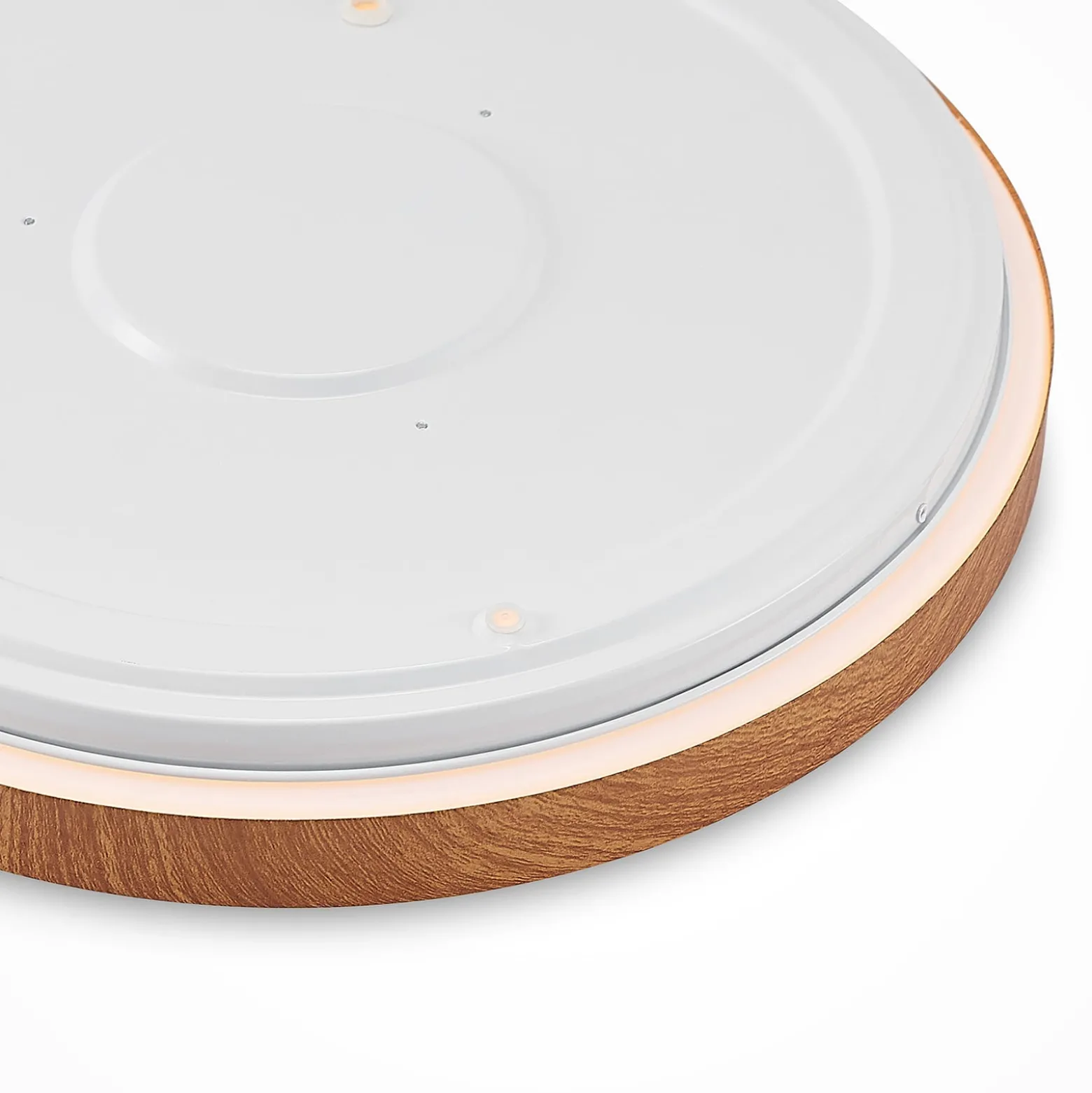 Lindby LED-Deckenleuchte Vaako, Ø 41 cm, Metall, Holzoptik