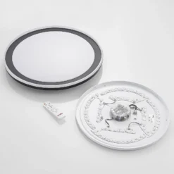 Lindby LED-Deckenleuchte Verdan,, schwarz, Metall, dim., CCT