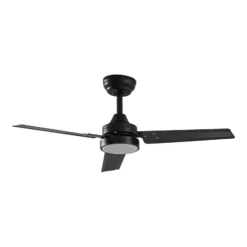 Lindby LED-Deckenventilator Aerallo, schwarz, CCT, leise