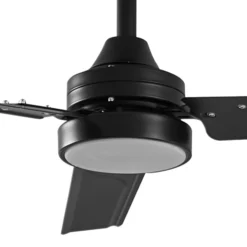 Lindby LED-Deckenventilator Aerallo, schwarz, CCT, leise