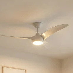 Lindby LED-Deckenventilator Briya, weiß, Ø 116 cm, CCT