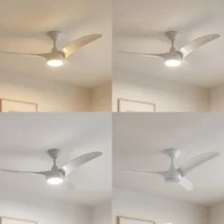 Lindby LED-Deckenventilator Briya, weiß, Ø 116 cm, CCT