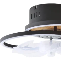 Lindby LED-Deckenventilator Lomana, schwarz, leise, CCT