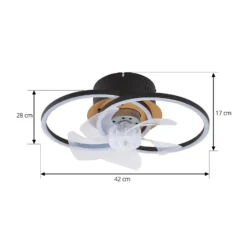 Lindby LED-Deckenventilator Lomana, schwarz, leise, CCT