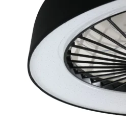 Lindby LED-Deckenventilator Mace, schwarz, leise, Ø 47 cm