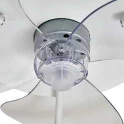 Lindby LED-Deckenventilator Momitu, weiß, Aluminium, Ø 50 cm