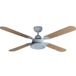 Lindby LED-Deckenventilator Tedric, weiß, leise, Ø 133 cm