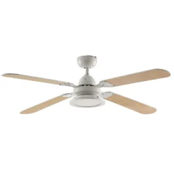 Lindby LED-Deckenventilator Tedric, weiß, leise, Ø 133 cm