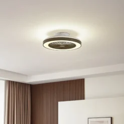 Lindby LED-Deckenventilator Teleo, Ø48 cm, schwarz, DC, Tuya