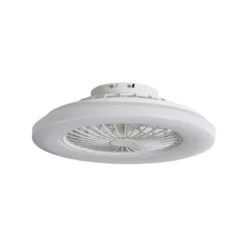 Lindby LED-Deckenventilator Vedin, weiß, DC, Ø 49 cm, CCT