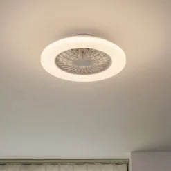 Lindby LED-Deckenventilator Vedin, weiß, DC, Ø 49 cm, CCT