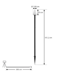 Lindby LED-Erdspießleuchte Selinda, schwarz, Höhe 100 cm