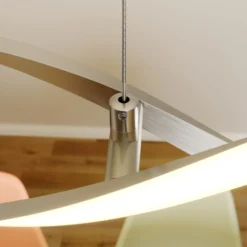 Lindby LED-Hängelampe Auron, nickelfarben, Metall, dimmbar
