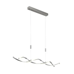 Lindby LED-Hängelampe Auron, nickelfarben, Metall, dimmbar