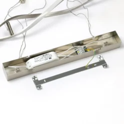 Lindby LED-Hängelampe Auron, nickelfarben, Metall, dimmbar