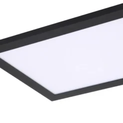 Lindby LED-Panel Enhife, schwarz, 80 x 20 cm, Metall, 4.000K