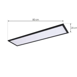 Lindby LED-Panel Enhife, schwarz, 80 x 20 cm, Metall, 4.000K