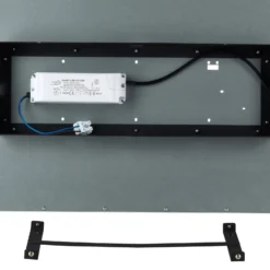 Lindby LED-Panel Lamin, schwarz, 120cm, CCT, dimmbar, Remote