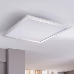 Lindby LED-Panel Livel, 2er-Set, 4.000 K, 40 x 40 cm, silber