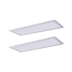Lindby LED-Panel Livel, 2er-Set, 4.000 K, 80 x 30 cm, silber