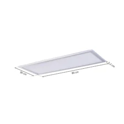 Lindby LED-Panel Livel, 4000K, 80 cm x 30 cm, silber, Metall