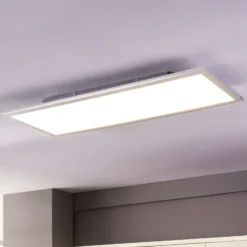 Lindby LED-Panel Livel, 4000K, 80 cm x 30 cm, silber, Metall