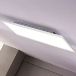 Lindby LED-Panel Livel, 4000K, 80 cm x 30 cm, silber, Metall