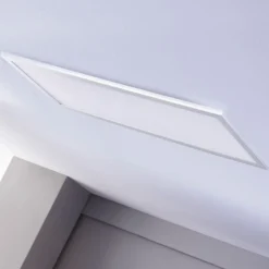 Lindby LED-Panel Livel, 4000K, 80 cm x 30 cm, silber, Metall