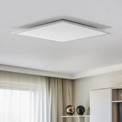 Lindby LED-Panel Livel, 4000K, 62 cm x 62 cm, silber, Metall