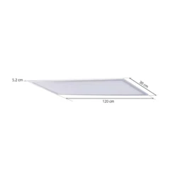 Lindby LED-Panel Livel, 4000K, 120cm x 30cm, silber, Metall