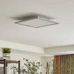 Lindby LED-Panel Livel, 4000K, 40 cm x 40 cm, silber, Metall