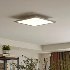 Lindby LED-Panel Livel, 4000K, 40 cm x 40 cm, silber, Metall