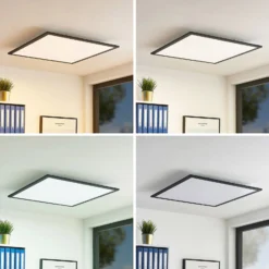 Lindby LED-Panel Nelios, 62 x 62 cm, CCT, schwarz, Metall